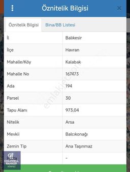 Balıkesir Havranda Geleceği Parlak Bölgede Arsa!