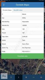 Silifke Hasanaliler'de Satılık Tarla.