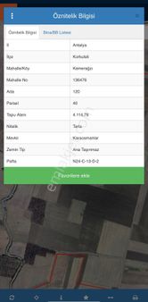 Korkuteli / Kemerağzı 4.114 M2 Satılık Tarla