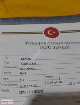 Redstone İdol'den Serinhisar Kocapınar'da Satılık Ceviz Bahçesi