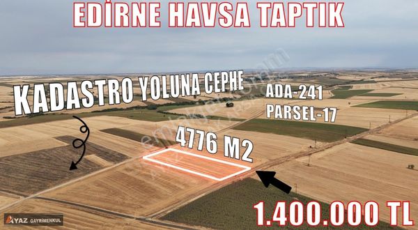 Ayaz Emlak'dan Acil Satılık Yatırıma Uygun Resmi Yola Cphe Tarla