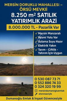 🌟 Mersin Doruklu Mahallesi – Örsü Mevkii’nde Kaçırılmayacak Yatırım Fırsatı! 🌟