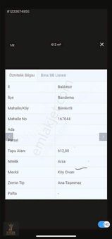 Bereketli Mah Köy İçene Yakın 612 M2 Satılık Arsa