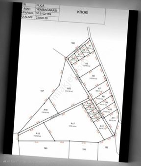 İzmir Foça Yenibağarası Mah 575m²satılık Tarla
