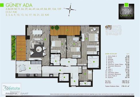 Next Level Çayyolunda 9. Kat 3.5+1 Satılık Daire