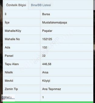 Mustafakemalpaşa Paşalar Mahallesinde Satılık Villa İmarlı Arsa
