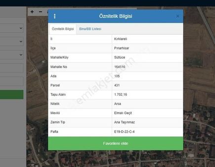 Pınarhisar Sütlüce Köyünde 1702m2 Satılık Arsa!!!