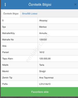 Satılık Tarla Armutlu Köyü Yoluna Sıfır