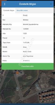Çatal Çeşme Tokilerinin Üstün De 1,413 M2 Arsa