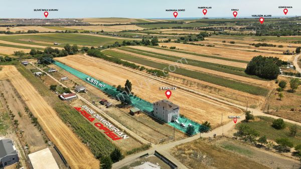 Silivri Çeltik Mahallesinde 4.851 M² Satılık 4 Katlı Ev Ve Arazi