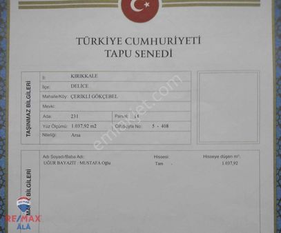 Kırıkkale Çerikli Gökçebel'de Konut İmarlı Satılık Arsa