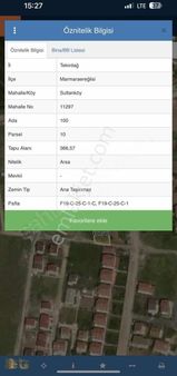 Marmara Ereğlisi Sultanköy De Villa İmarlı Arsa