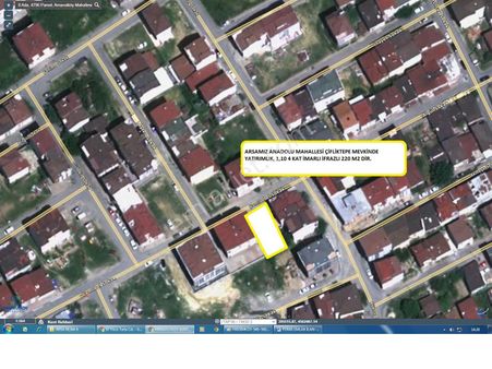 A.köy Anadolu Mah. Yatırımlık-inşaatlık İmarlı İfrazlı Tek Tapu 220 M2 Arsa