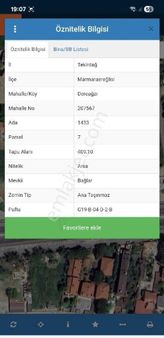 Tekirdağ Marmara Ereğli De Dere Yolunda E5 Cephe 3 Kat İmarlı