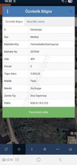 Azad- Dumlupınar Mahallesinde Satılık 3860 M2 Arsa