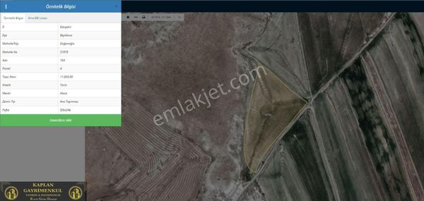 Kaplan Gayrimenkul’den Beylikova Doğanoğlu Mahallesinde 11.600 M² Satılık Tarla