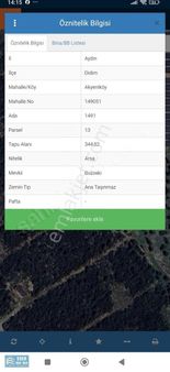 Didim Akyeniköy Bozseki De Satılık 345 M2 Villa İmarlı Arsa