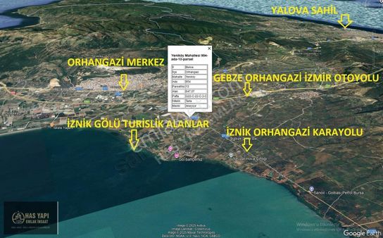 Orhangazi Gişeleri Bağlantısında Üç Yola Çephe Fırsat Arazi