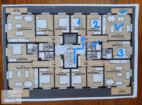 Sedir'den Çalıca Mevkii 3+1 Satılık Daire