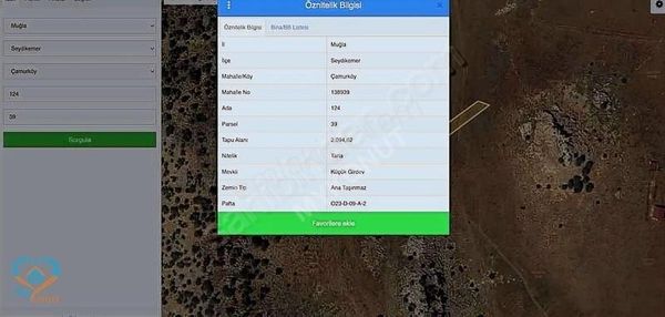 Mykonut'tan Seydikemer Yayla Girdev'de 2094 M2. Satılık Tarla