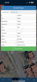 📍 Satılık Arsa – Karaman Merkez Kırbağı Mahallesi