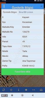 Kocasinan Emmilerde Yola Cepheli Tarla