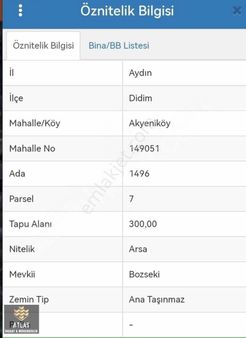 Didim Bozsekide Enginkent Villalarına Yakın 300m2 Villa Arsası