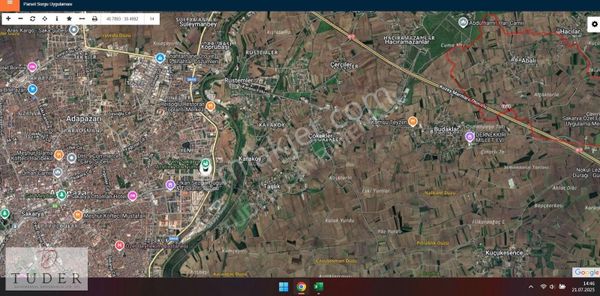 Sakarya Adapazarı Abalı Tapulu 1450 M2 Fırsat Arazi Satılıktır!!