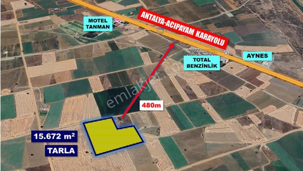 Antalya Yolu Total Benzinlik Arkasında Verimli Arazi Su Elkt Var