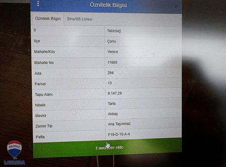 Remax Lavanda'dan Yenicede Satılık Tarla