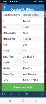 Dönertaş Emlaktan Tavas Seki Asfalt Kenarı Bahçe