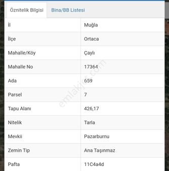 Lavinia Gayrimenkul'den 426m² Arsa %30/2 Kat