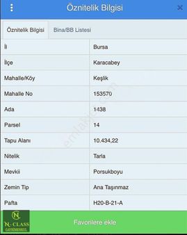 Bursa Karacabey Keşlikte Bulunan