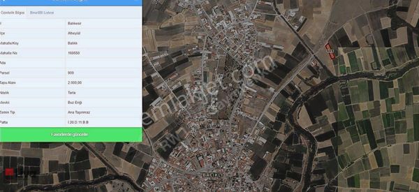 Liva'dan Altıeylül Balıklı'da Yatırımlık Satılık Tarla
