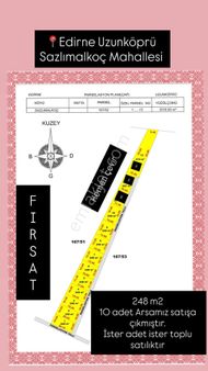 Edirne Uzunköprü Sazlımalkoç'ta 248m2 Taksitli Satılık Arsa