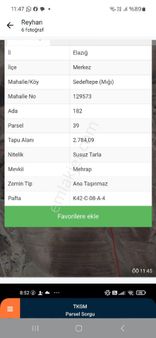 Sedeftepe De Satılık Tarla