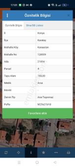 Konya Karatay Karaslan Da Satılık 788 Metrekare Arsa