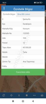 Karaköprü Horzumda Köyünde Satılık Tarla