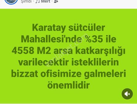 Sezenler Emlaktan Karatay Sütcü Mahallesi'nde Kat Karşılığı Arsa