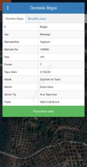 Muğla Menteşe Yeşilyurt Mah. 3.102 M2 Satılık Tarla