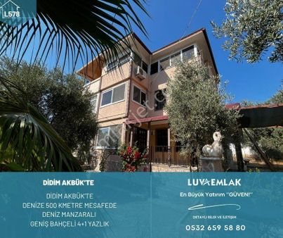 Didim Akbük'te Denize 500 Mt Mesafede Deniz Manzaralı Geniş Bahçeli 4+1 Yazlık