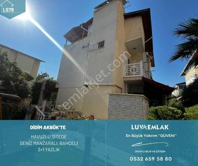 Didim Akbük'te Havuzlu Sitede Deniz Manzaralı 3+1 Bahçeli Yazlık