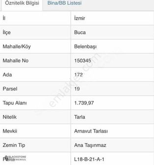 220 M2 Buca Belenbaşı Hisse Tapulu Arsa