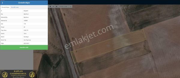 Kaplan Gayrimenkul’den Beylikova Merkez'de 5.041 M² Satılık Tarla