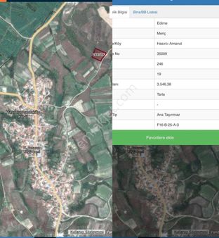 Edirne Meriç Hasırcı Arnavut 3546m2 Müstakil Parsel
