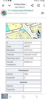Satılık Antalya Varsak'ta 539 M2 Ticari İmarlı 15*25 Köşe Arsa