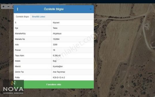 Talas Akçakaya'da Satılık Arsa