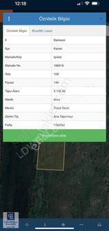 Balıkesir Karesi Işıklar Mahallesi Satılık 2.132 M2arsa