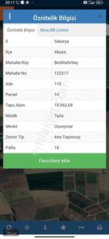20 Dönüm Resmi Yola Çephe İçinde Kavak Ekili Kısa Süreliğine