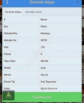Keles Menteşe'de Köy İçi İmarlı 284 M2 Arsa !